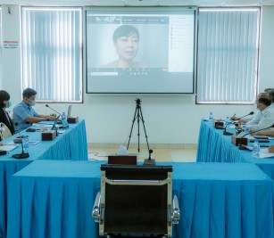 An online meeting via Zoom platform at PAS meeting room venue with Ms. Ai Miyahara, Senior Representative of JICA, JICA Advisor to PAS, JICA Cambodia Office
