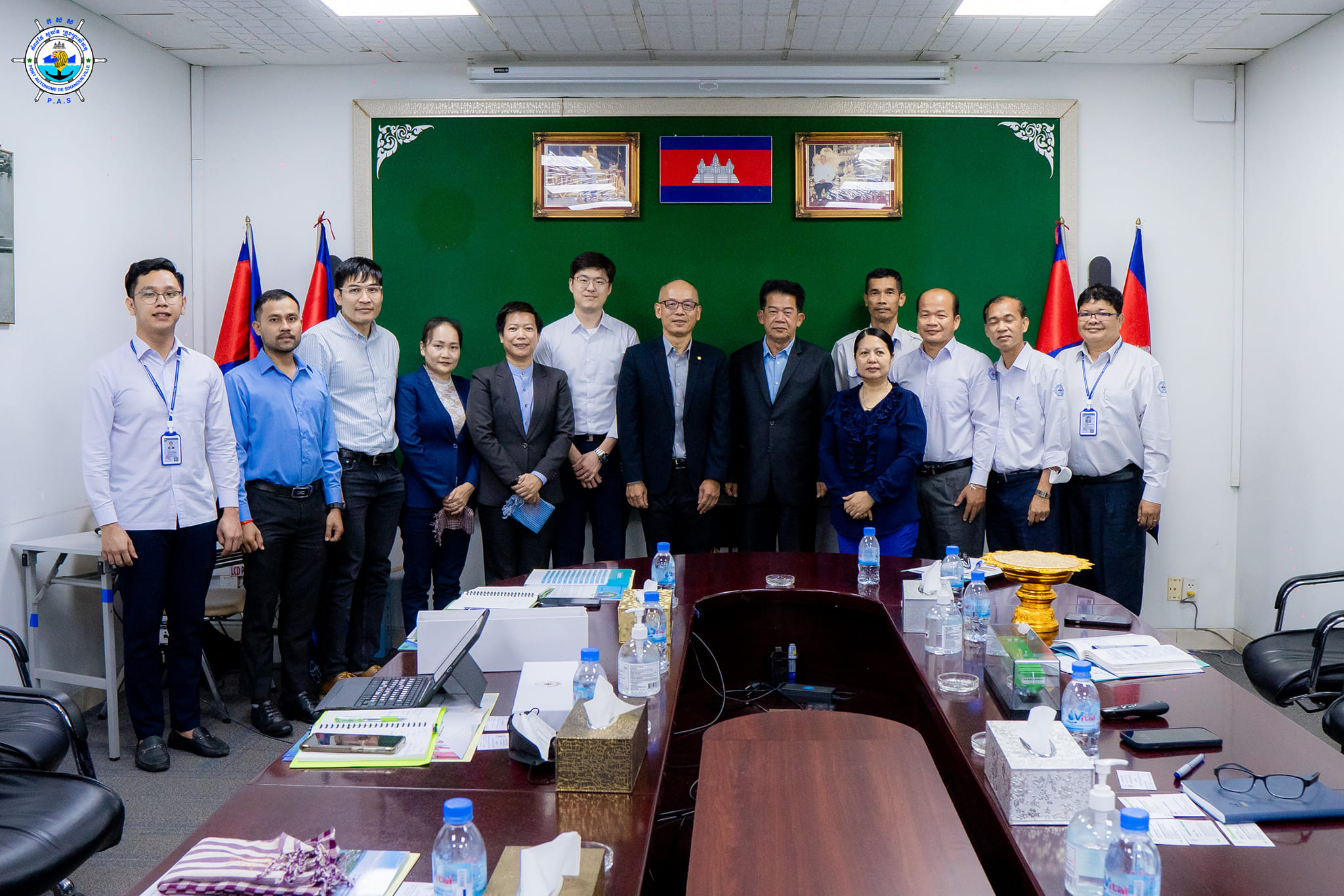 PAS Management Team, welcomed a courtesy visit of Evergreen Shipping Services (Cambodia) Co., Ltd to search for the progress and port development plan

