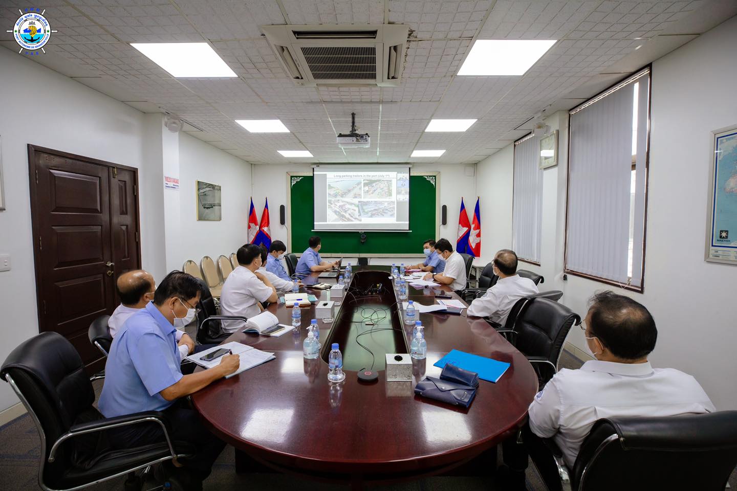 A virtual meeting via Zoom application regarding the traffic congestion in port, attended by Members of PAS Board of Directors, State Controller for PAS, and JICA Experts Team

