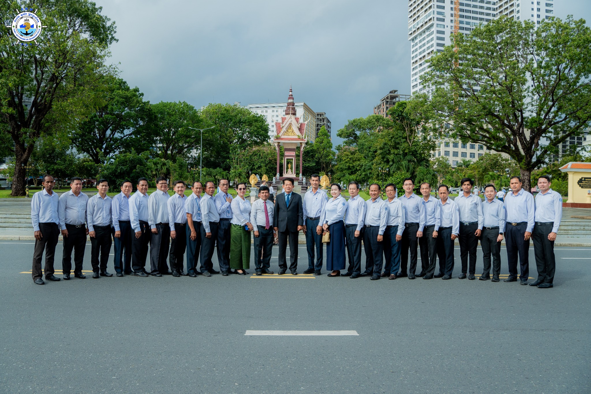A honor the constitution at the 32nd Year Anniversary Ceremony of the Constitution Day of the Kingdom of Cambodia
